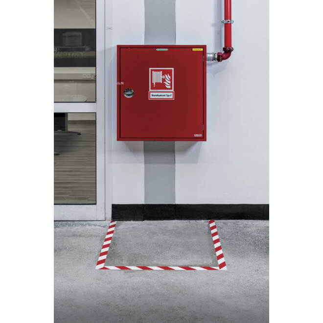 Vloermarkeringstape DURALINE 50mmx30m rood-wit