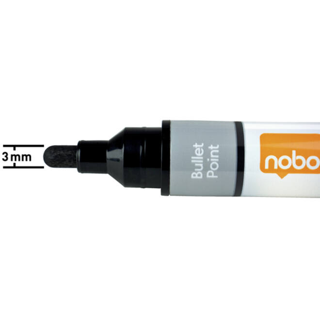 Viltstift Nobo whiteboard Liquid ink rond assorti 3mm 10stuks