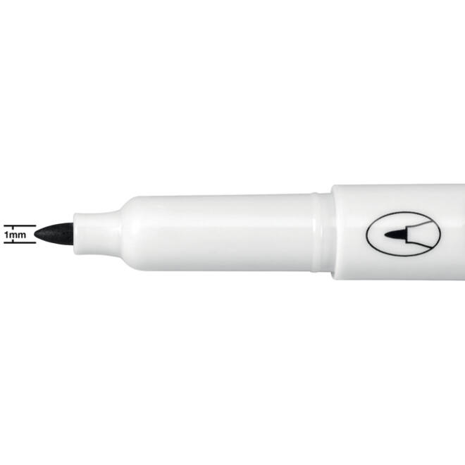 Viltstift Nobo whiteboard Glide fijn zwart 1mm 4stuks
