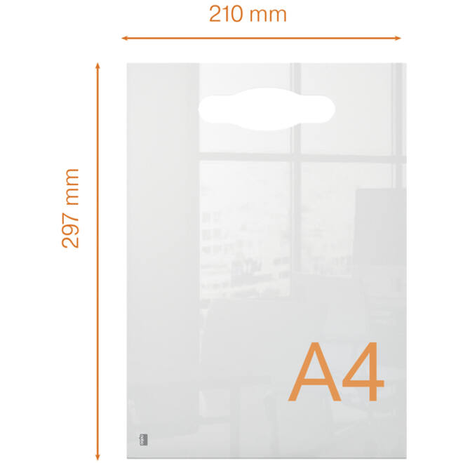 Notitiebord Nobo transparant acryl met handgreep A4