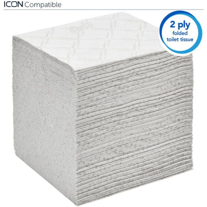 Toiletpapier Scott gevouwen tissue 2-laags 36x250stuks wit 8508