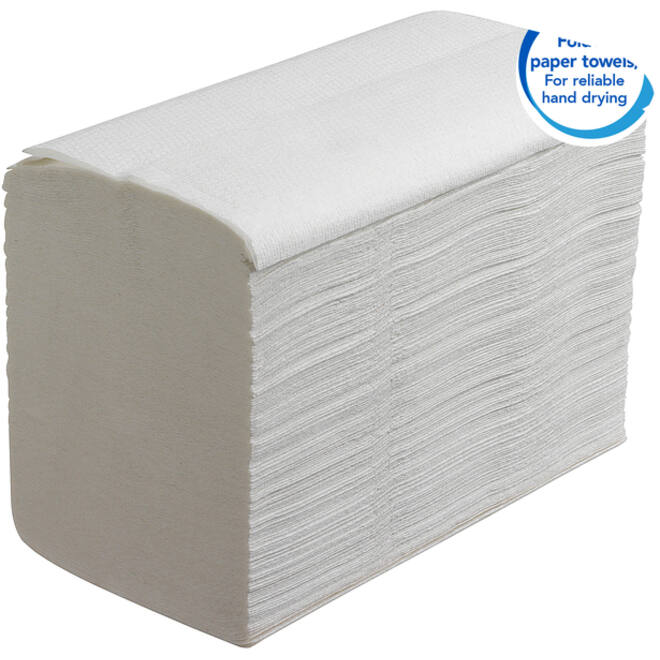 Handdoek Scott Essential i-vouw 1-laags 200x318mm 15x240 vel wit 6669