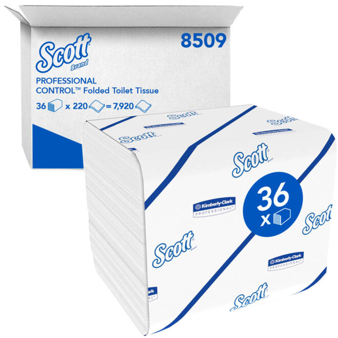 Toiletpapier Scott Control gevouwen 2-laags 36x220vel wit 8509