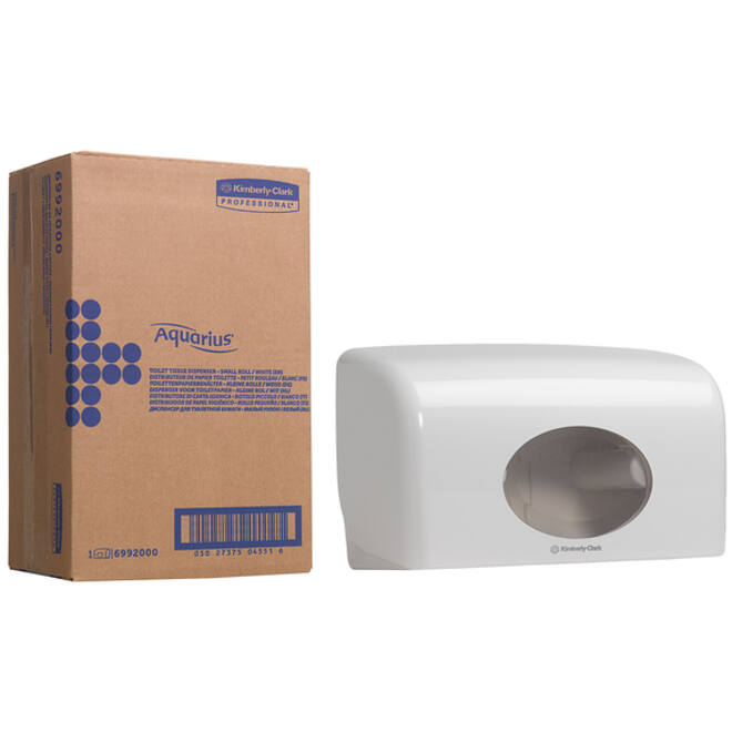 Toiletpapierdispenser Aquarius duo voor kleine rollen wit 6992