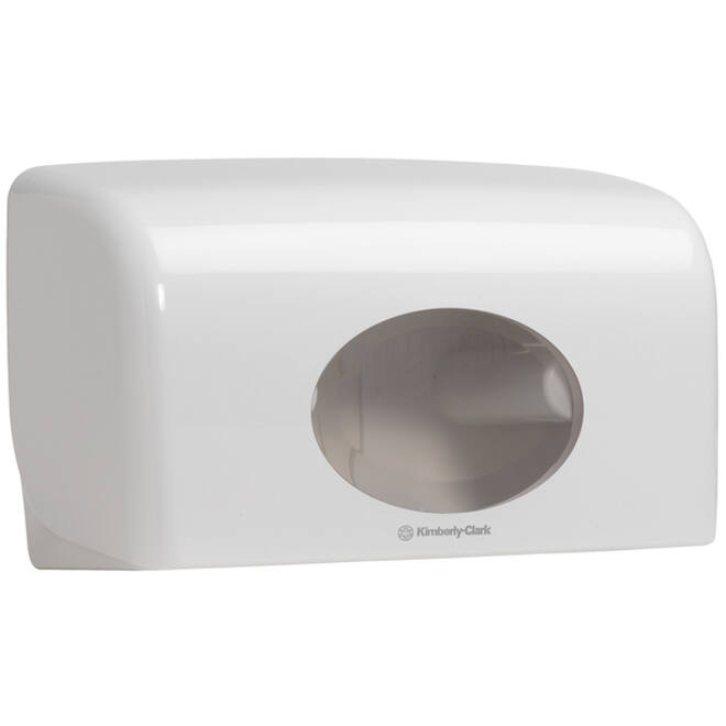 Toiletpapierdispenser Aquarius duo voor kleine rollen wit 6992