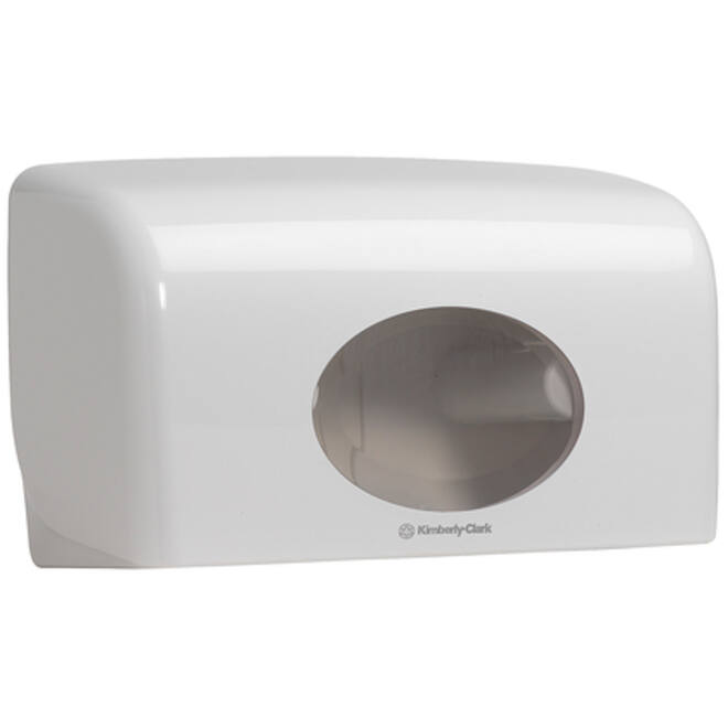 Toiletpapierdispenser Aquarius duo voor kleine rollen wit 6992
