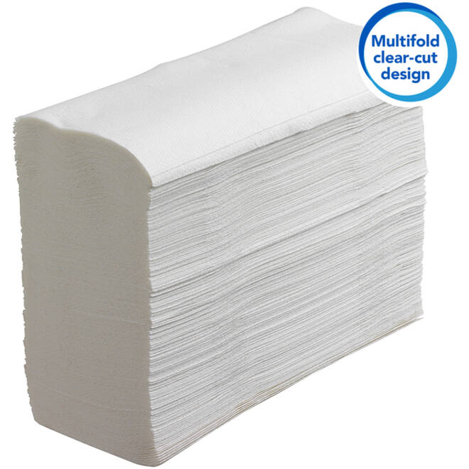 Handdoek Scott m-vouw 1laags 20.3x24cm wit 16x250stuks 3749