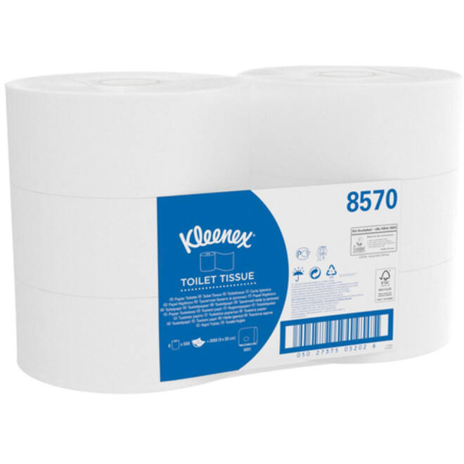 Toiletpapier Kleenex jumbo 2-laags 200m wit 8570
