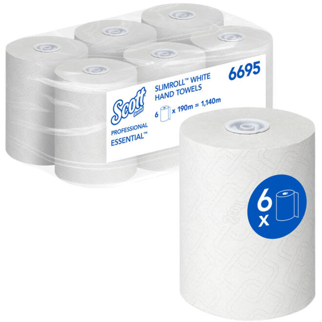 Handdoekrol Scott Essential Slimroll 1-laags 190m wit 6695