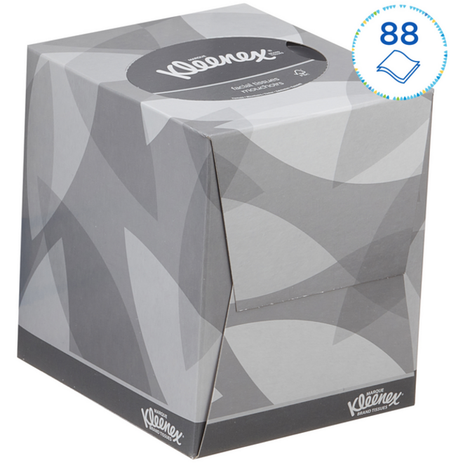Facial tissues Kleenex 2-laags kubus 12x88stuks wit 8834