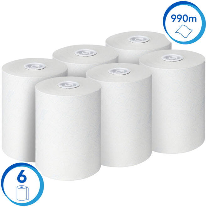 Handdoekrol Scott Slimroll 1-laags 165m wit 6623