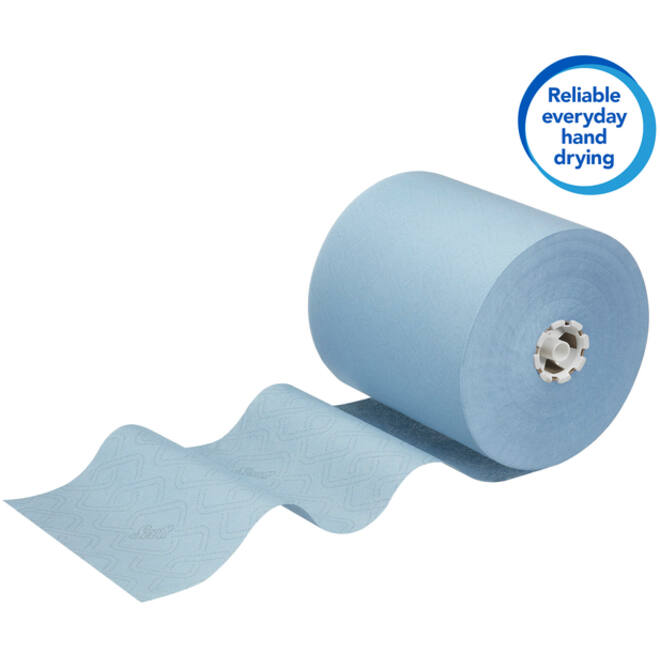 Handdoekrol Scott Essential 1-laags 350m blauw 6692