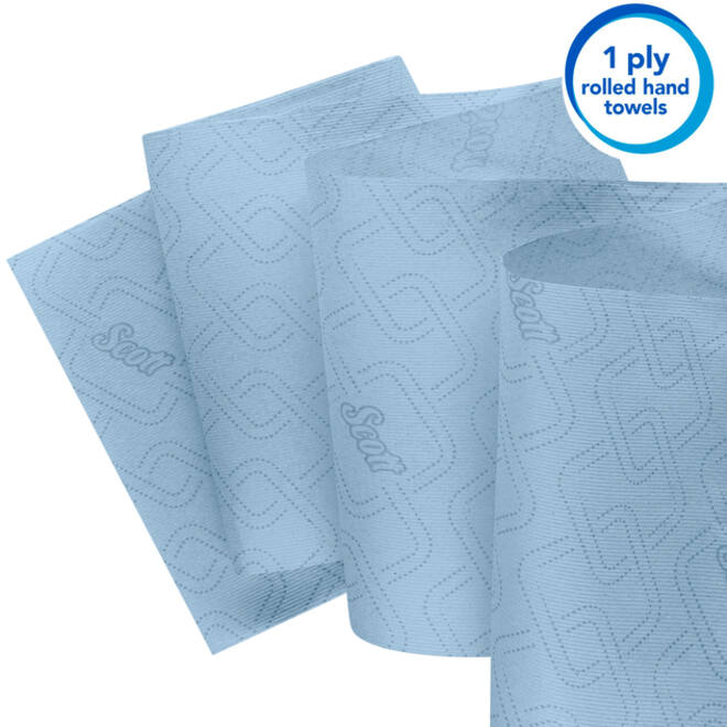 Handdoekrol Scott Essential 1-laags 350m blauw 6692