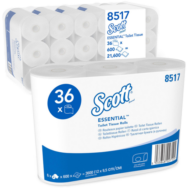 Toiletpapier Scott Essential 2-laags 600vel wit 8517