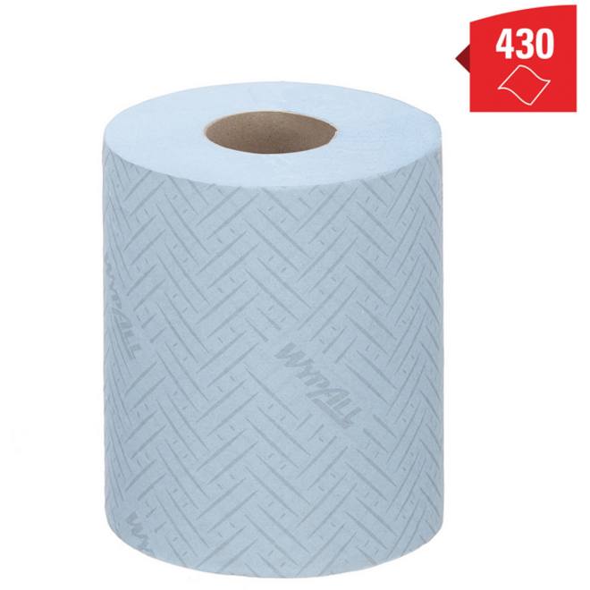 Poetspapier WypAll L10 GeneralClean 1-laags 430 vel blauw 6223