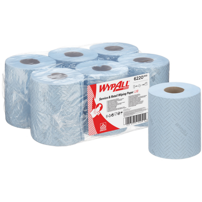 Poetspapier WypAll L10 GeneralClean 1-laags 280 vel blauw 6220