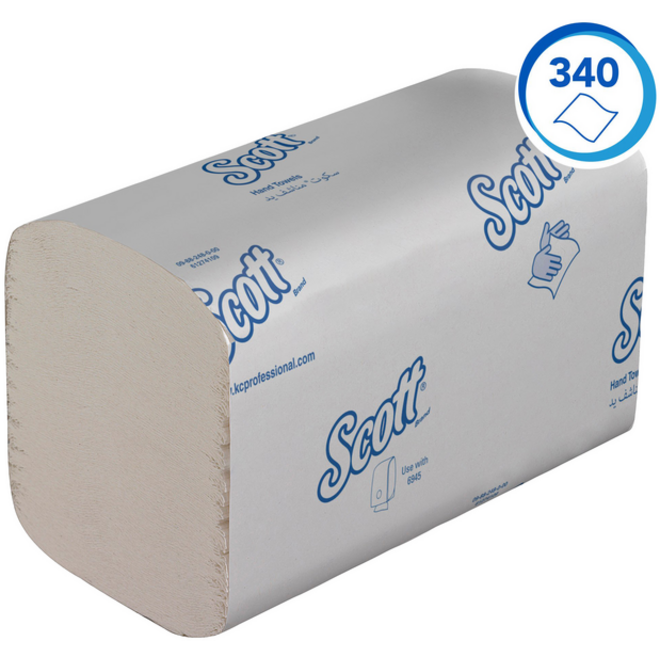 Handdoek Scott Essential i-vouw 1-laags 20x21cm wit 15x340stuks 6617