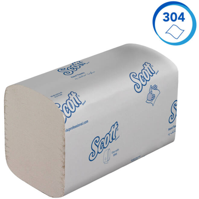 Handdoek Scott i-vouw 1-laags 21x20cm wit 15x304stuks 6689
