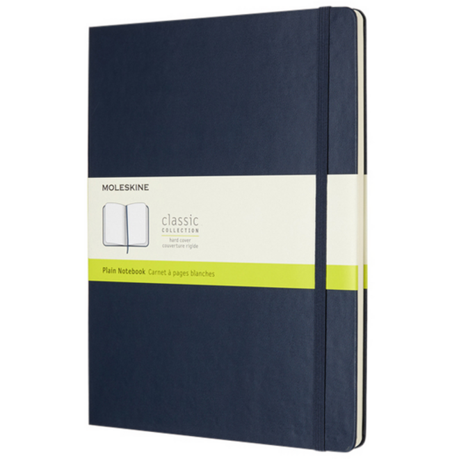 Notitieboek Moleskine XL 190x250mm blanco hard cover sapphire blue