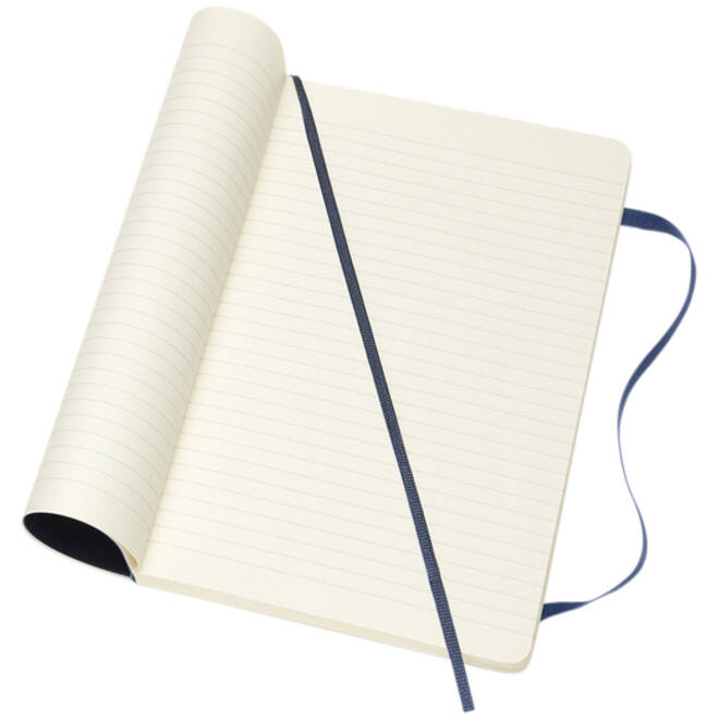 Notitieboek Moleskine large 130x210mm lijn soft cover sapphire blue