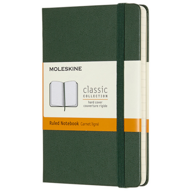 Notitieboek Moleskine pocket 90x140mm lijn hard cover myrtle green