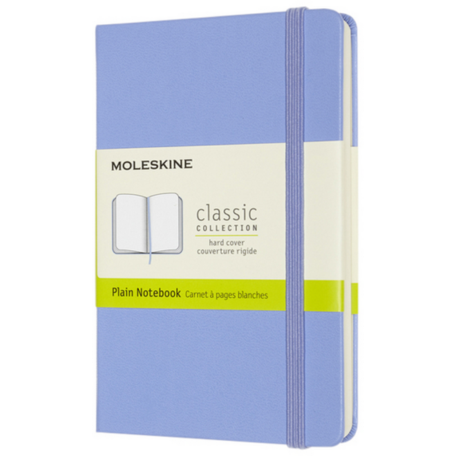 Notitieboek Moleskine pocket 90x140mm blanco hard cover hydrangea blue