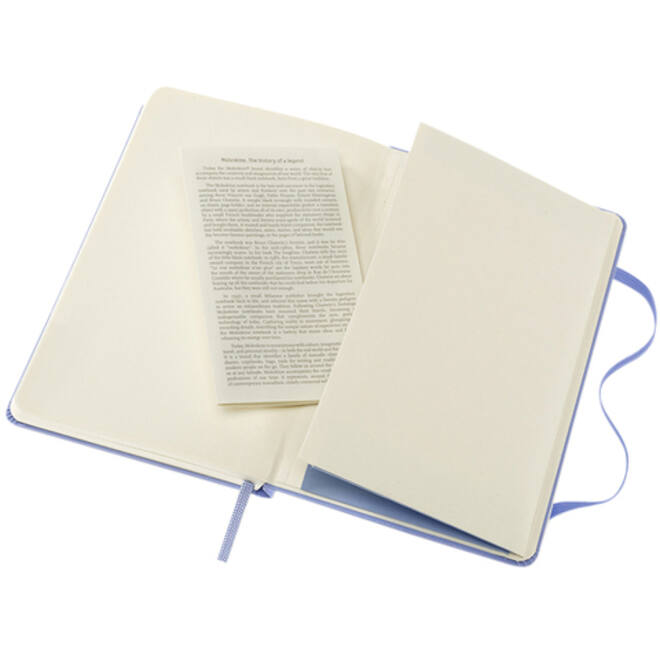 Notitieboek Moleskine pocket 90x140mm blanco hard cover hydrangea blue