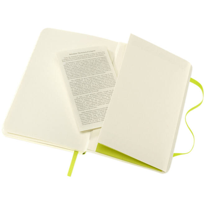 Notitieboek Moleskine pocket 90x140mm lijn soft cover lemon green