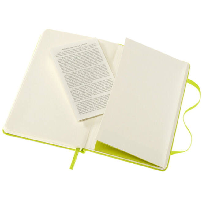 Notitieboek Moleskine pocket 90x140mm blanco hard cover lemon green