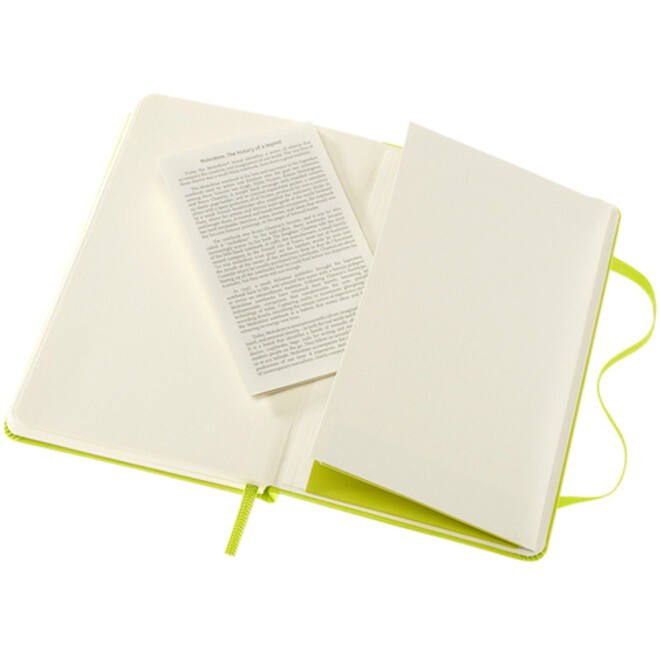 Notitieboek Moleskine pocket 90x140mm lijn hard cover lemon green