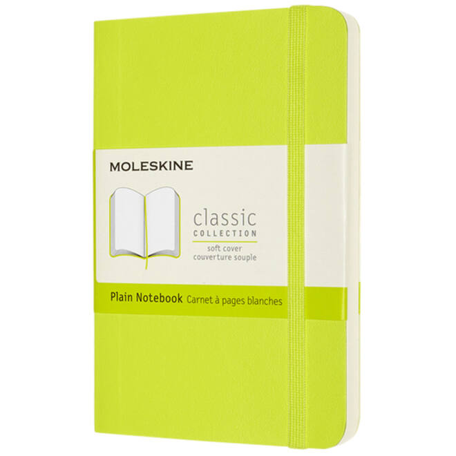Notitieboek Moleskine pocket 90x140mm blanco soft cover lemon green
