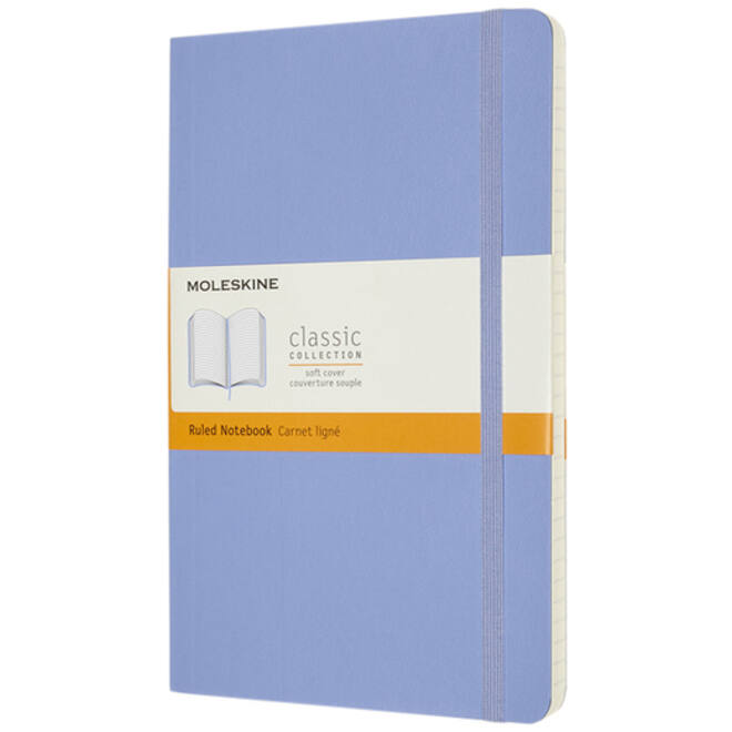 Notitieboek Moleskine large 130x210mm lijn soft cover hydrangea blue
