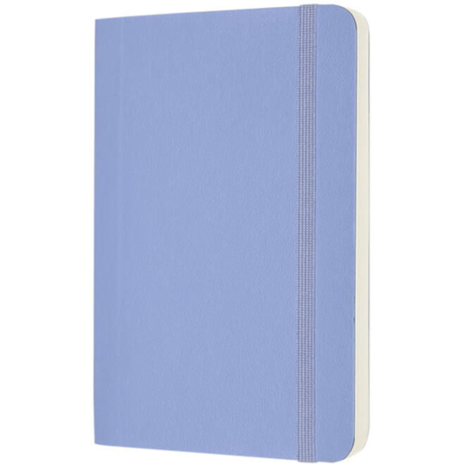 Notitieboek Moleskine pocket 90x140mm blanco soft cover hydrangea blue