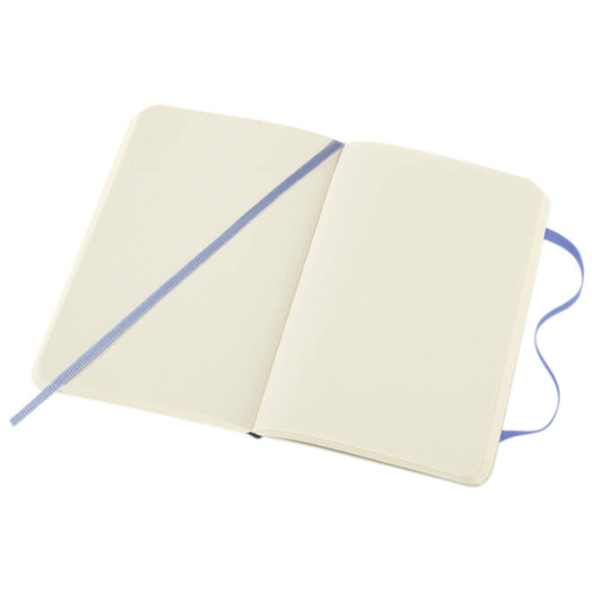 Notitieboek Moleskine pocket 90x140mm blanco soft cover hydrangea blue