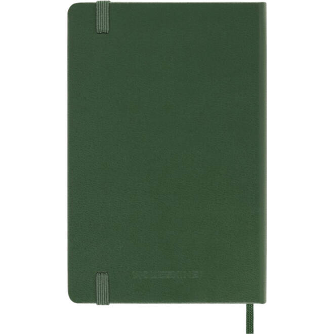 Notitieboek Moleskine pocket 90x140mm ruit 5x5mm hard cover myrtle green