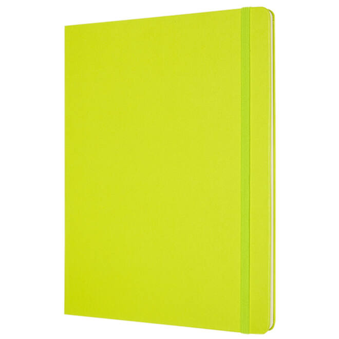 Notitieboek Moleskine XL 190x250mm blanco hard cover lemon green