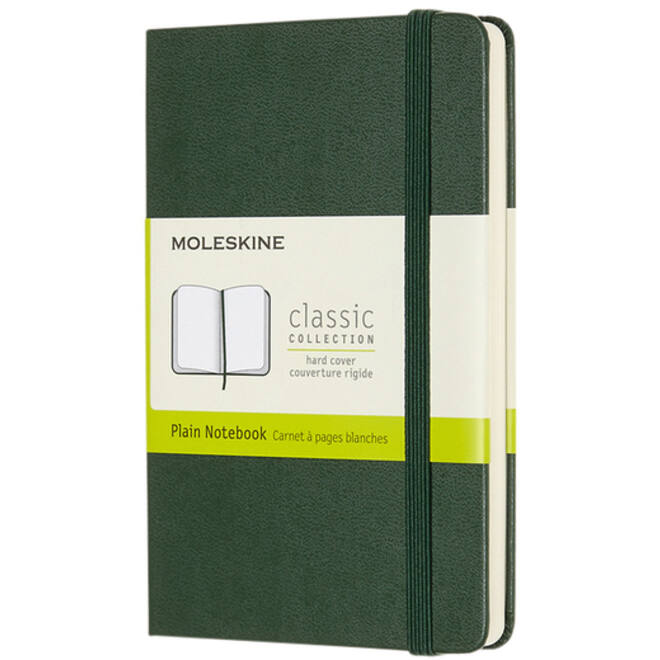 Notitieboek Moleskine pocket 90x140mm blanco hard cover myrtle green