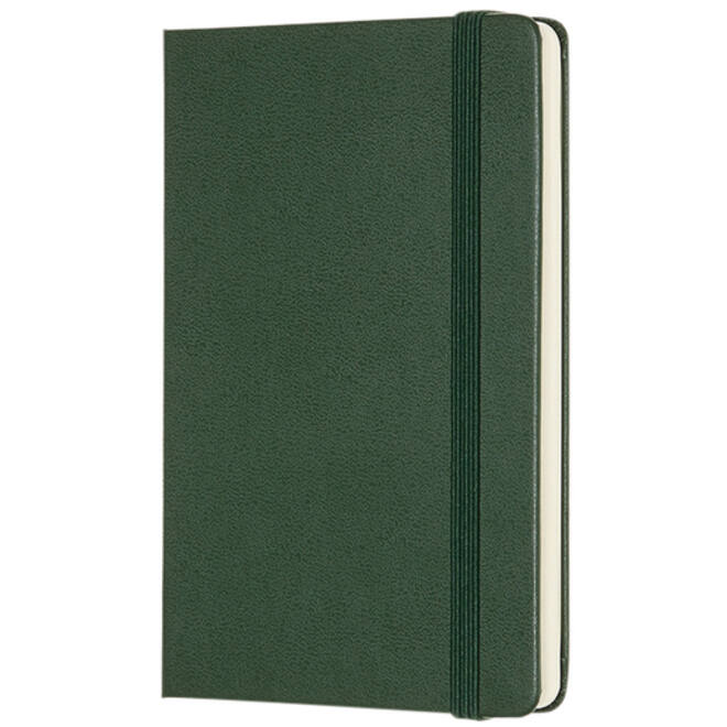 Notitieboek Moleskine pocket 90x140mm blanco hard cover myrtle green