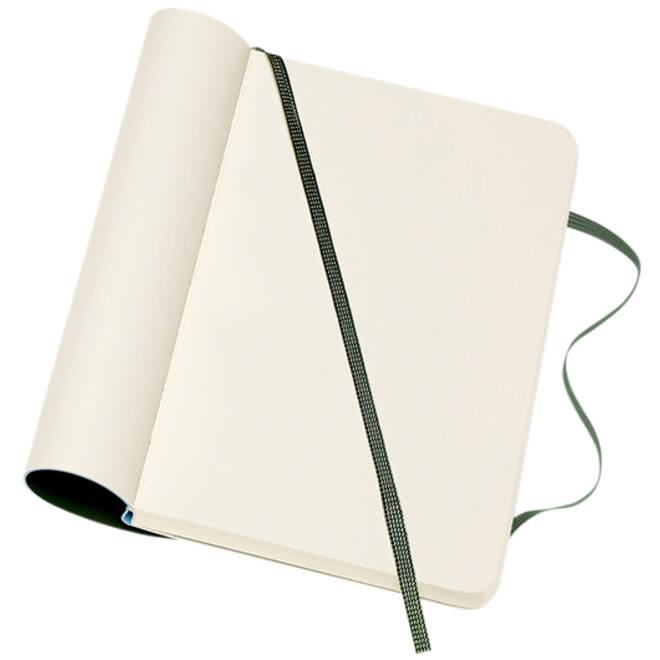 Notitieboek Moleskine pocket 90x140mm blanco soft cover myrtle green