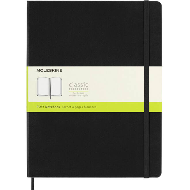Notitieboek Moleskine XL 190x250mm blanco hard cover zwart