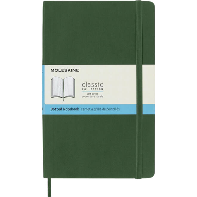Notitieboek Moleskine large 130x210mm dots soft cover myrtle green