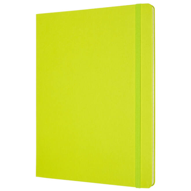 Notitieboek Moleskine XL 190x250mm lijn hard cover lemon green