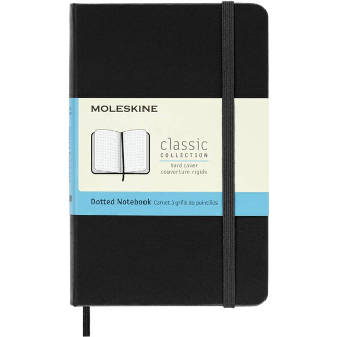 Notitieboek Moleskine pocket 90x140mm dots hard cover zwart