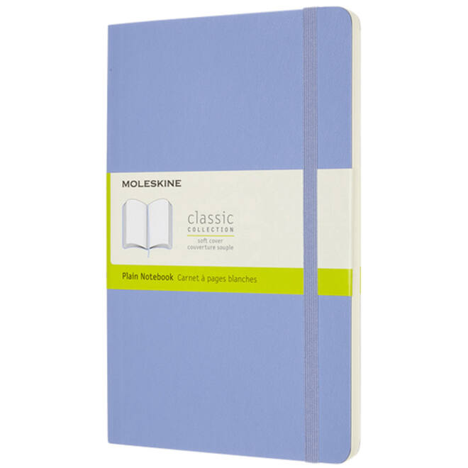 Notitieboek Moleskine large 130x210mm blanco soft cover hydrangea blue