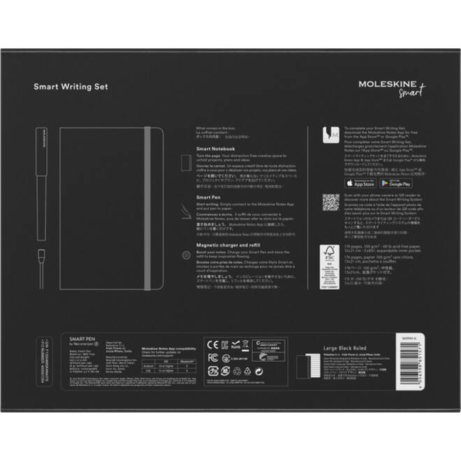 Smart Writing Set Pen Moleskine + Smart notitieboek large 130x210mm lijn zwart