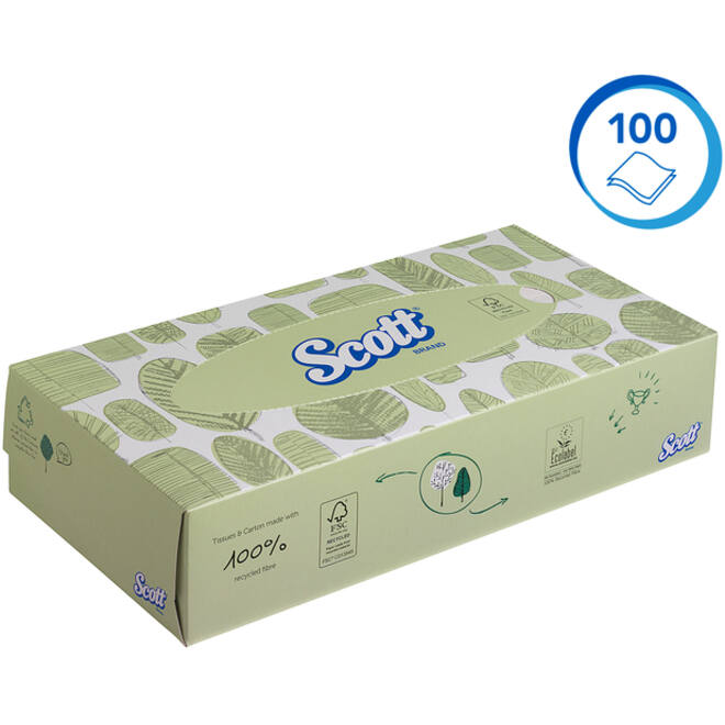 Facial tissues Scott 2-laags standaard 21x100stuks wit 8837