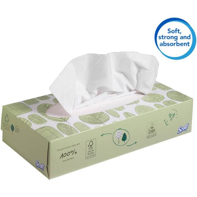 Facial tissues Scott 2-laags standaard 21x100stuks wit 8837