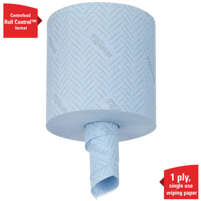Poetsrol WypAll L10 1-laags 18,3cmx239m 630 vel blauw 7494