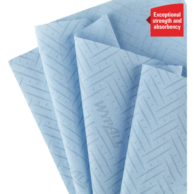 Poetsrol WypAll L10 1-laags 18,3cmx239m 630 vel blauw 7494