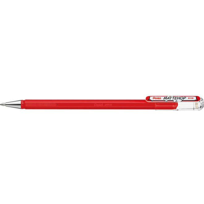 Gelschrijver Pentel K110 Mattehop medium rood